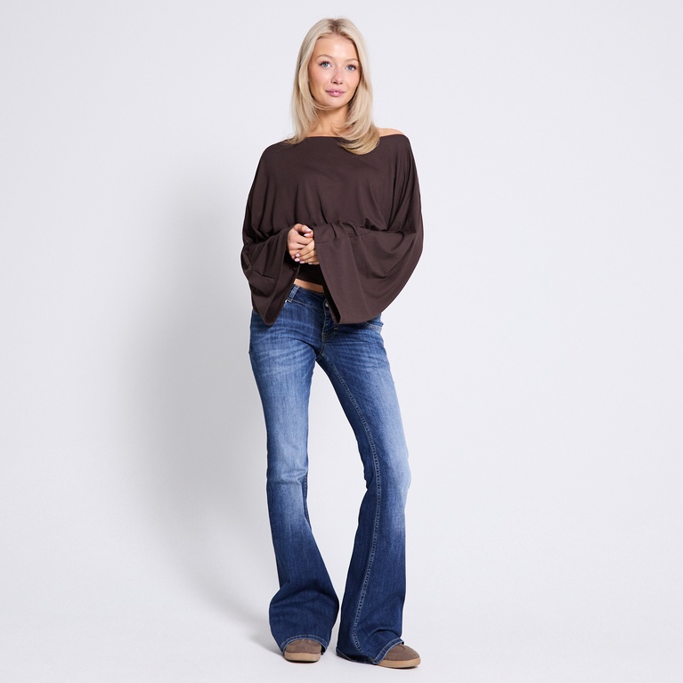 Balloon-waist long sleeve top "Loreen"